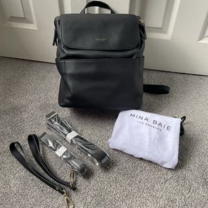 Mina Baie Vegan Black Mini Kinney Diaper Bag